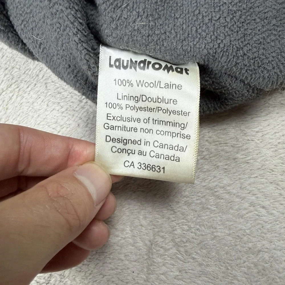 Laundromat Jacket Womens Medium Multicolor Wool Hooded Zip Lined Long Striped